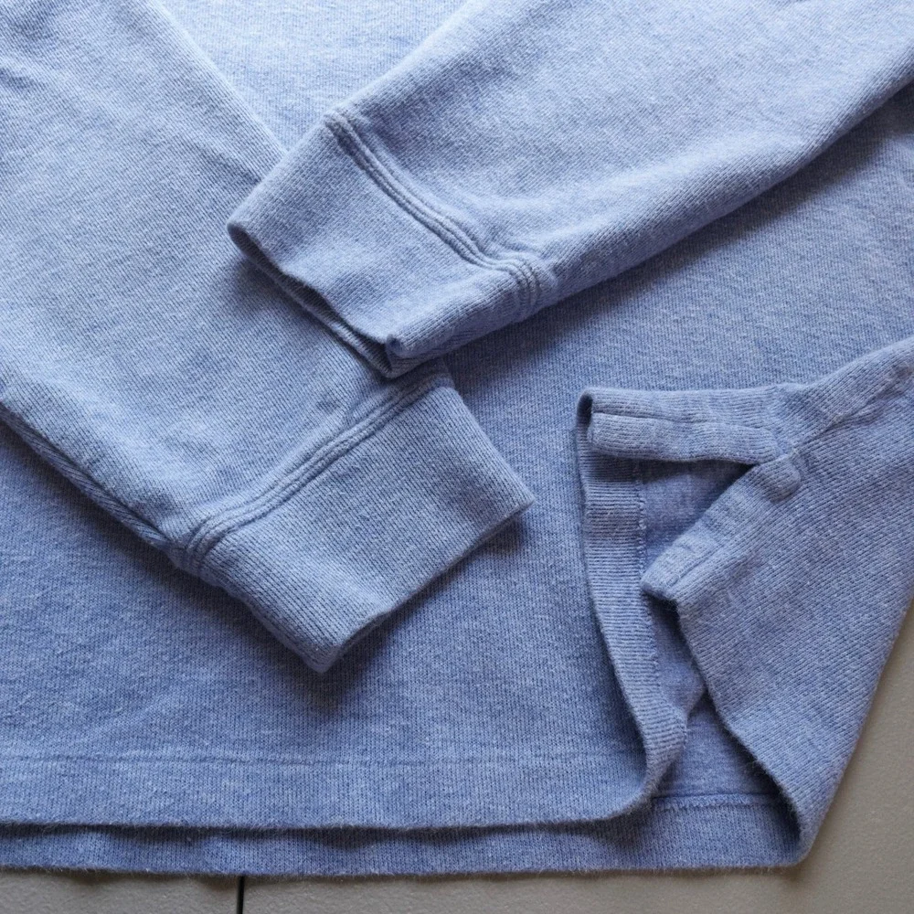 Polo Ralph Lauren Estate-Rib Quarter-Zip Blue Heather Pullover Sweater Men Large